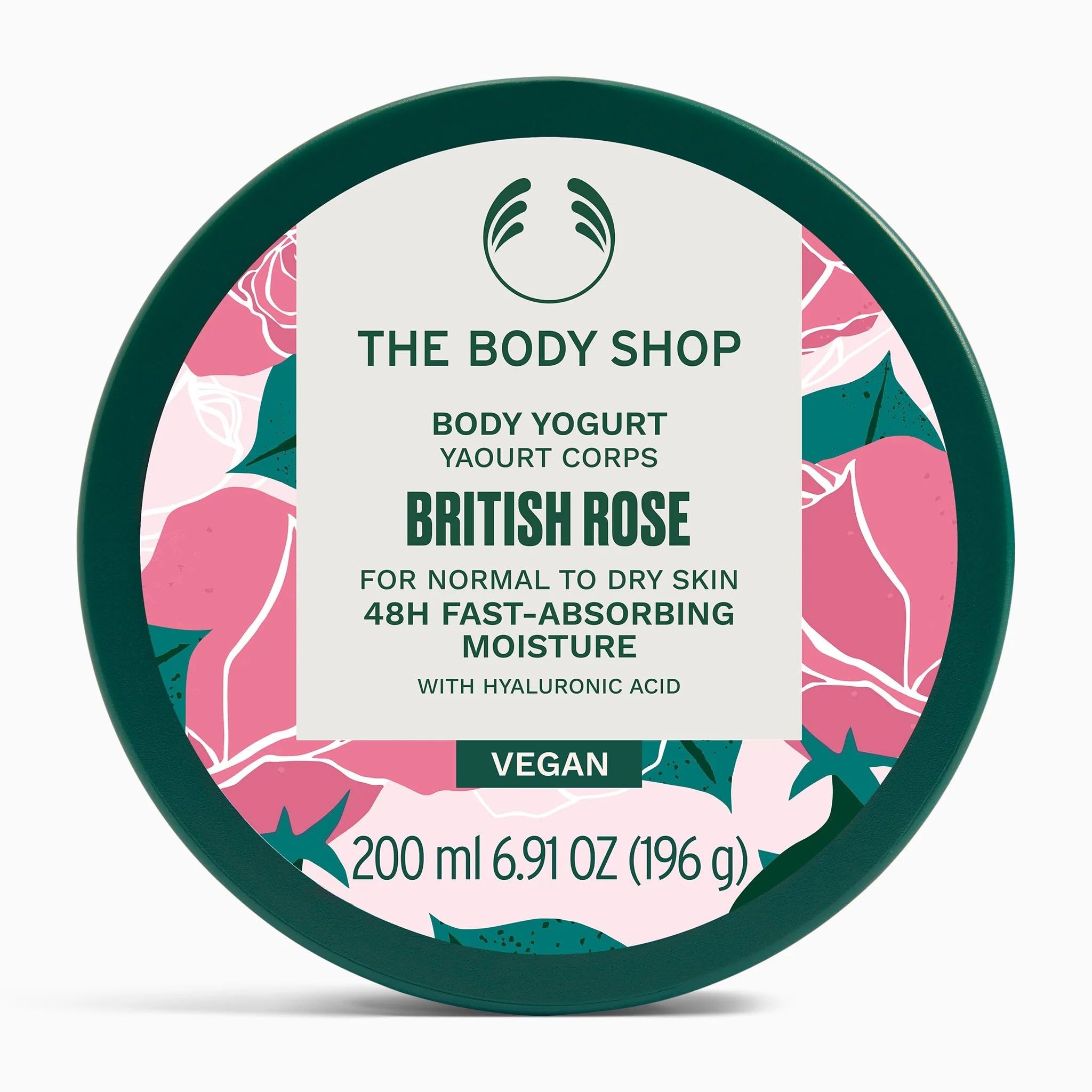 The Body Shop British Rose Body Yogurt | Lightweight Gel-Cream | Absorbs Instantly on Damp Skin | 48-Hour Hydration With Rose & Shea Butter | For Normal to Dry Skin | 200ml