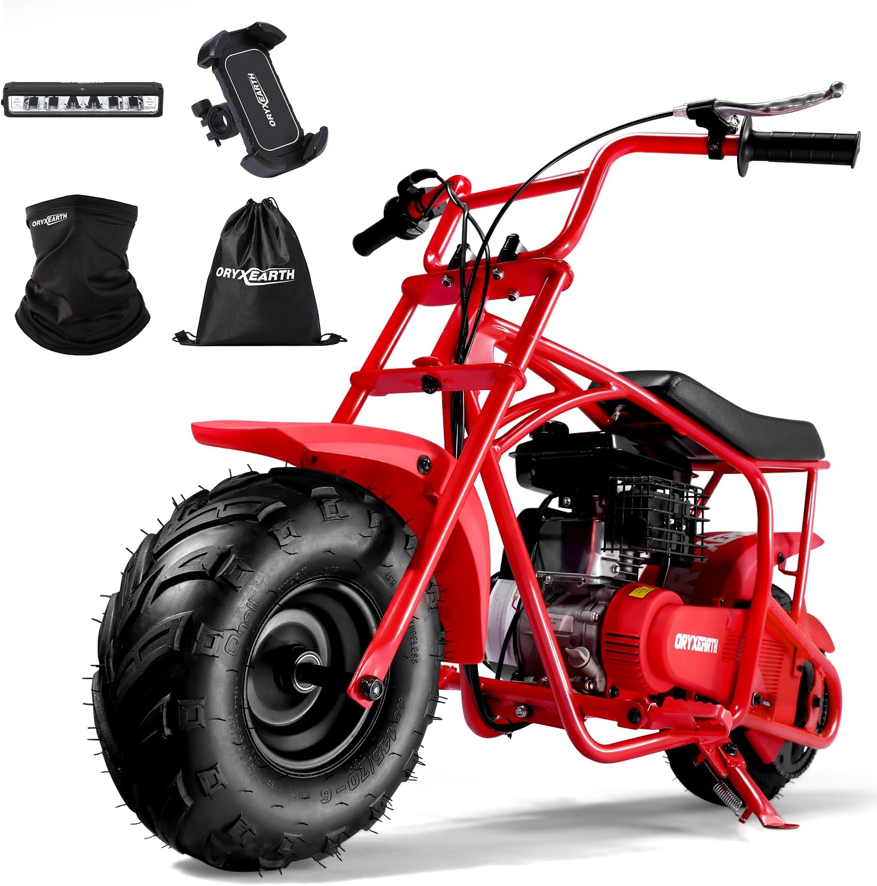 Oryxearth Mini Bike for Kids, 105CC 4-Stroke Kid Gas Powered Off-Road Pocket Pit Trail Motorcycle W/EPA Approved, Up to 28 Mph Weight Support 185 LBS, for Adults and Teens