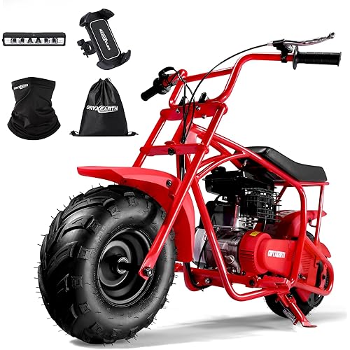 Oryxearth Mini Dirt Bike for Kids, 105CC 4-Stroke Kid Gas Powered Off-Road Pocket Pit Trail Motorcycle W/EPA Approved, Up to 28 Mph Weight Support 185 LBS, for Adults and Teens, Plus, RED