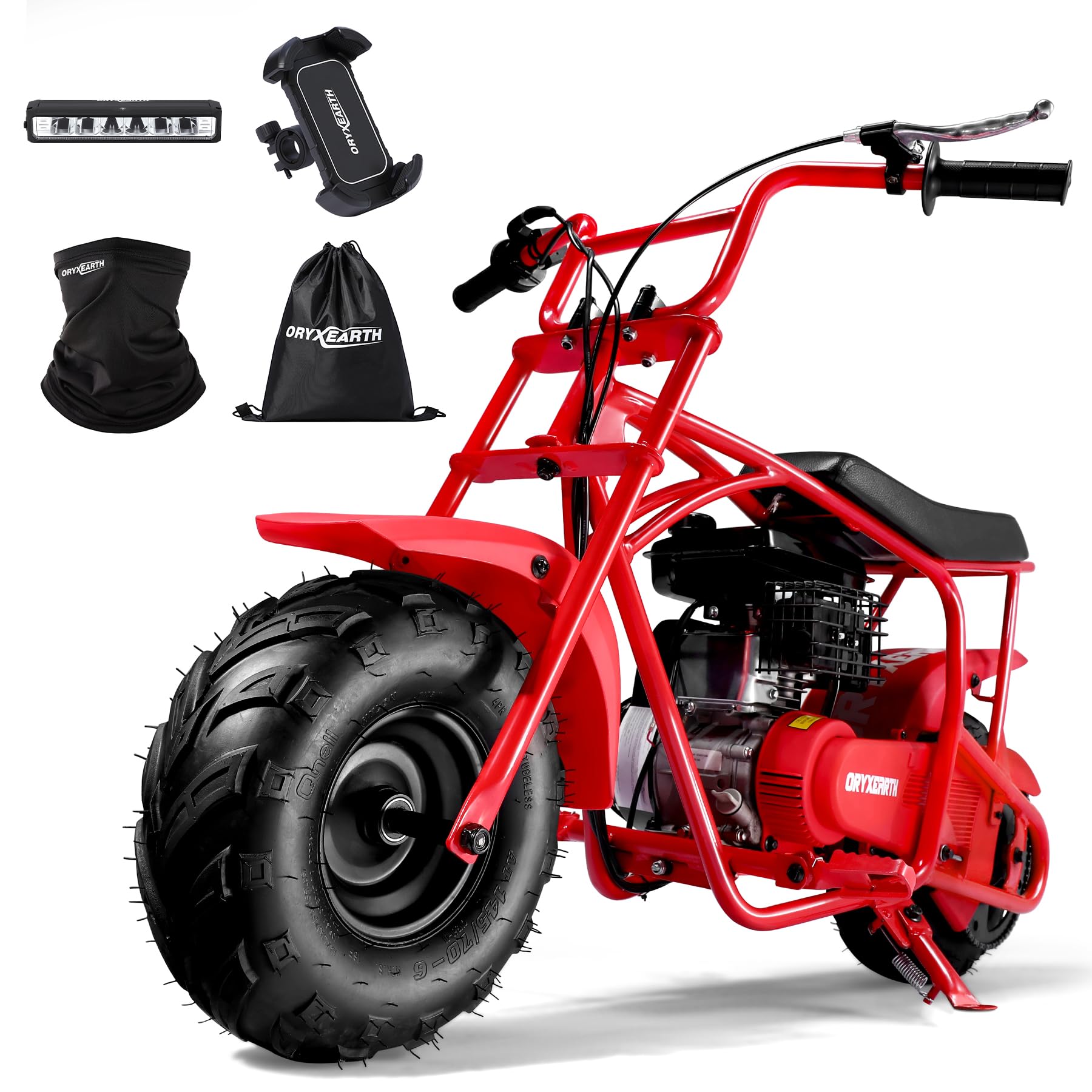 Oryxearth Mini Bike for Kids, 105CC 4-Stroke Kid Gas Powered Off-Road Pocket Pit Trail Motorcycle W/EPA Approved, Up to 28 Mph Weight Support 185 LBS, for Adults and Teens