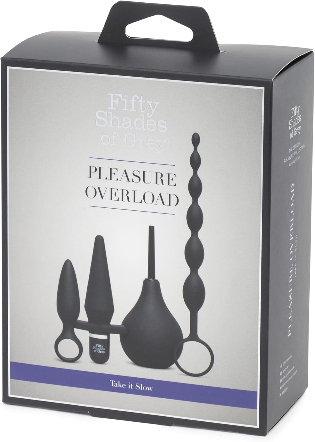 Fifty Shades of Grey 4 Piece Anal Toys Starter Kit - with Silicone Butt Plug, Vibrating Butt Plug, Anal Beads & Douche - Waterproof - Black