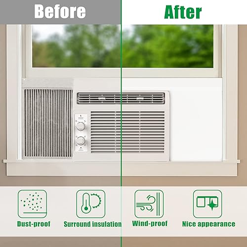 Miniatura 7 de Forestchill Paneles laterales de aire acondicionado para ventana, paquete de 2 paneles de espuma con tira de sellado y cinta, aislamiento de CA para