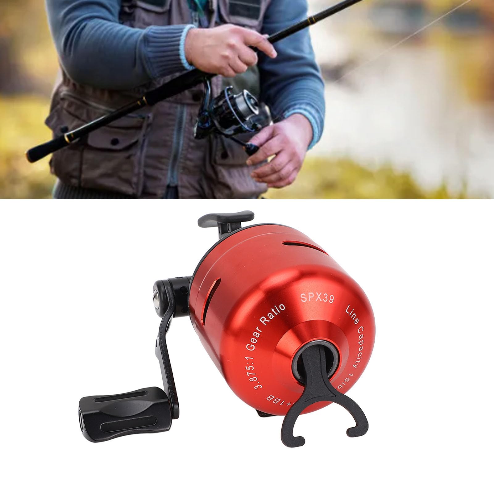 Tbest Angelrolle, Leichtes Kupfer Edelstahl Indoor Mixed Anti-Spinning Rad Automatische Linie Version Für Outdoor Angelaktivitäten (rot)