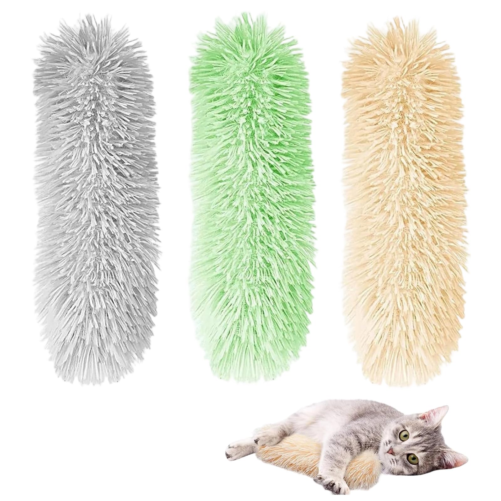 XIYING 3 Pcs Catnip Toys for Cats, Fur Ball Cat Toy, Catnip Toy, Cat Nip Plush Interactive Toys Cats Supplies Fun Play for Indoor Kitties, Small