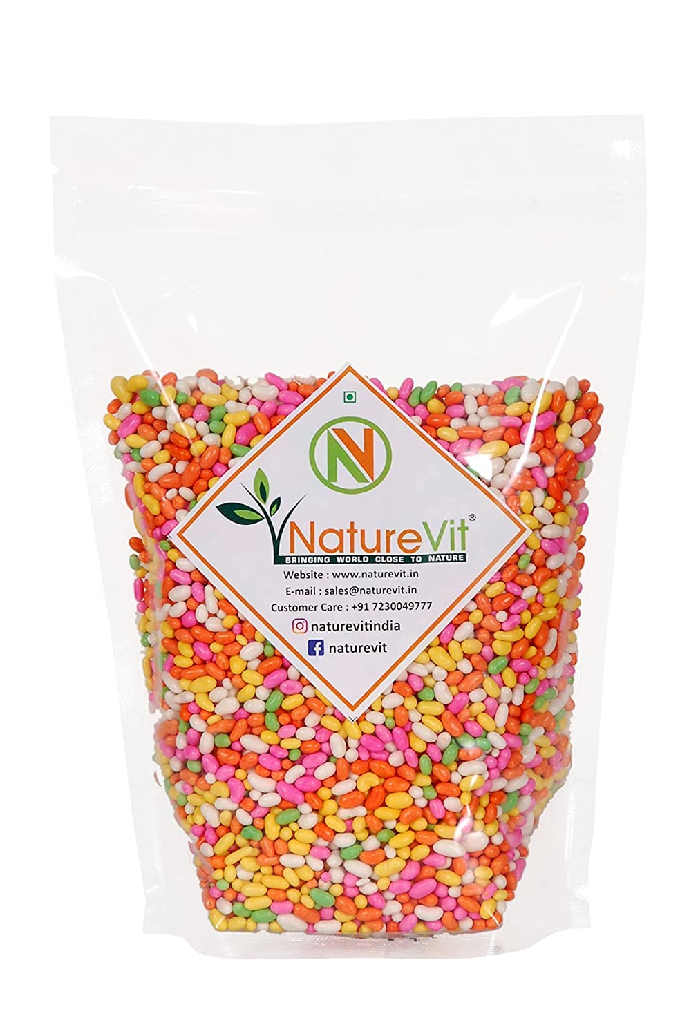 NatureVit Colourful Sugar Coated Saunf 400g | Traditional Indian Mouth Freshener | Sweet Fennel Seeds with Natural Flavors | After Meal Digestive