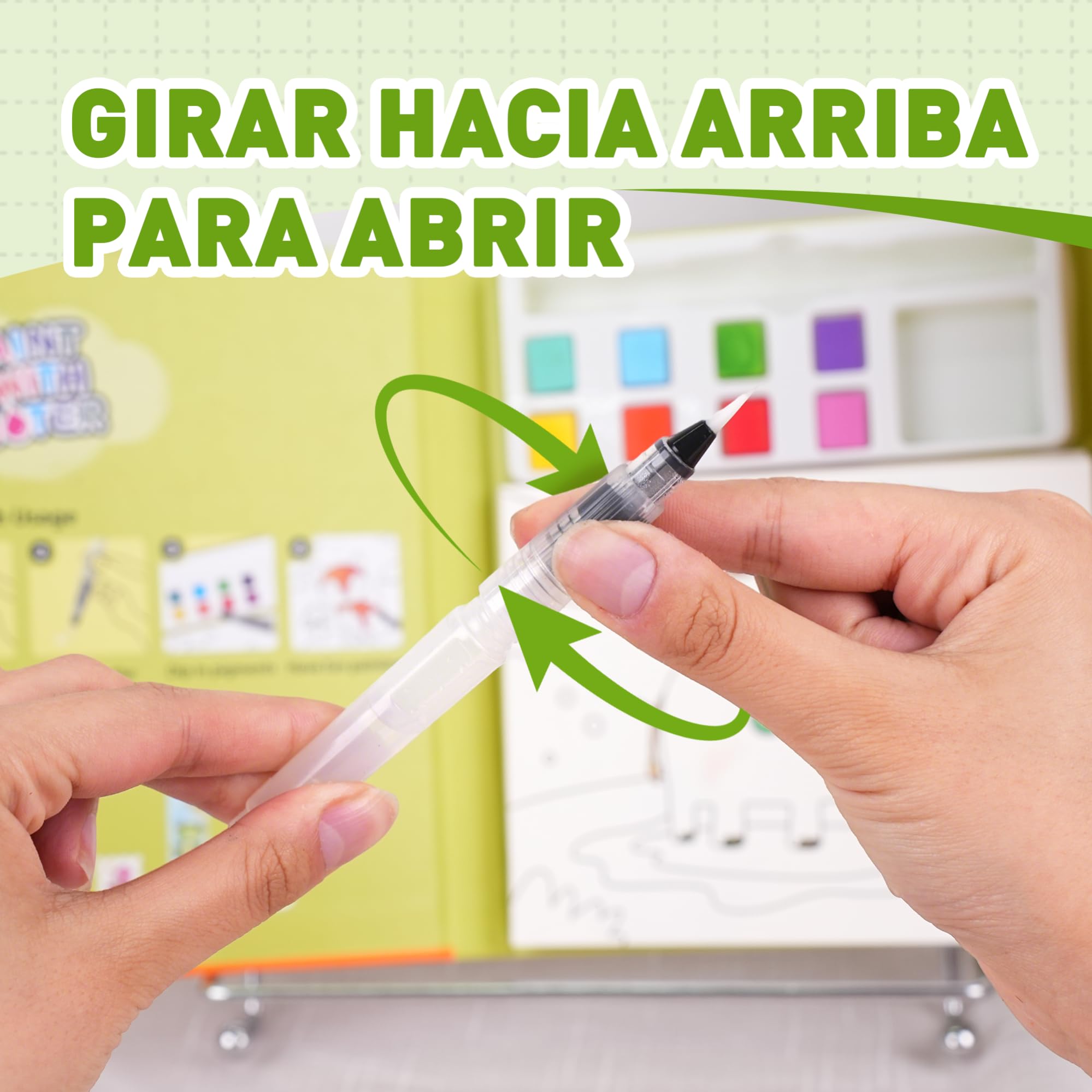 YPLUS Libro de Pintura con Agua para Niños 3-6 Años, Libro para Colorear Reutilizable con 8 Colores y Pincel de Agua, Juguete Creativo y Educativo, Regalo Infantil, Tema Animales