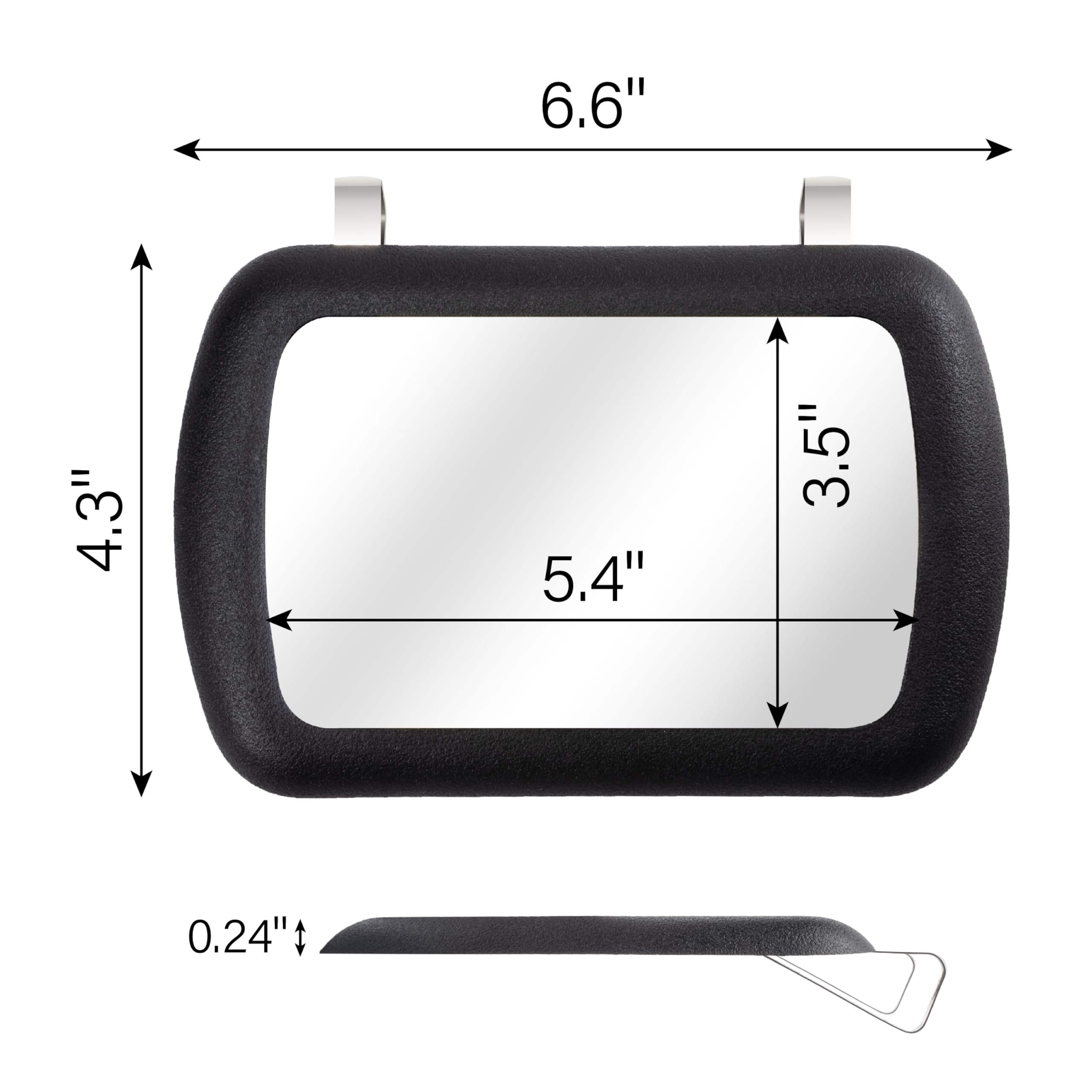 Car Visor Mirror Universal Clip-On Automotive Sun Visor Vanity Mirror for SUVs and Various Vehicles car accessories interior — view 2