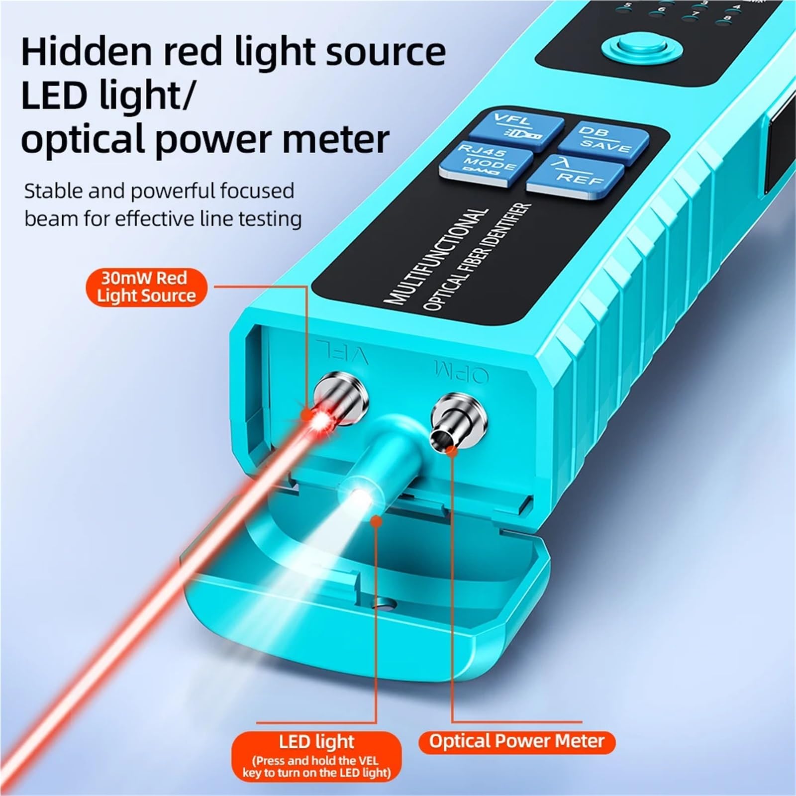 Probador OTDR Identificador De Fibra Óptica Activo A-50, Comprobador Cables, Detector -70 DBm A +10 Con VFL 30 Mw Opcional(-70 Dry cell battery)