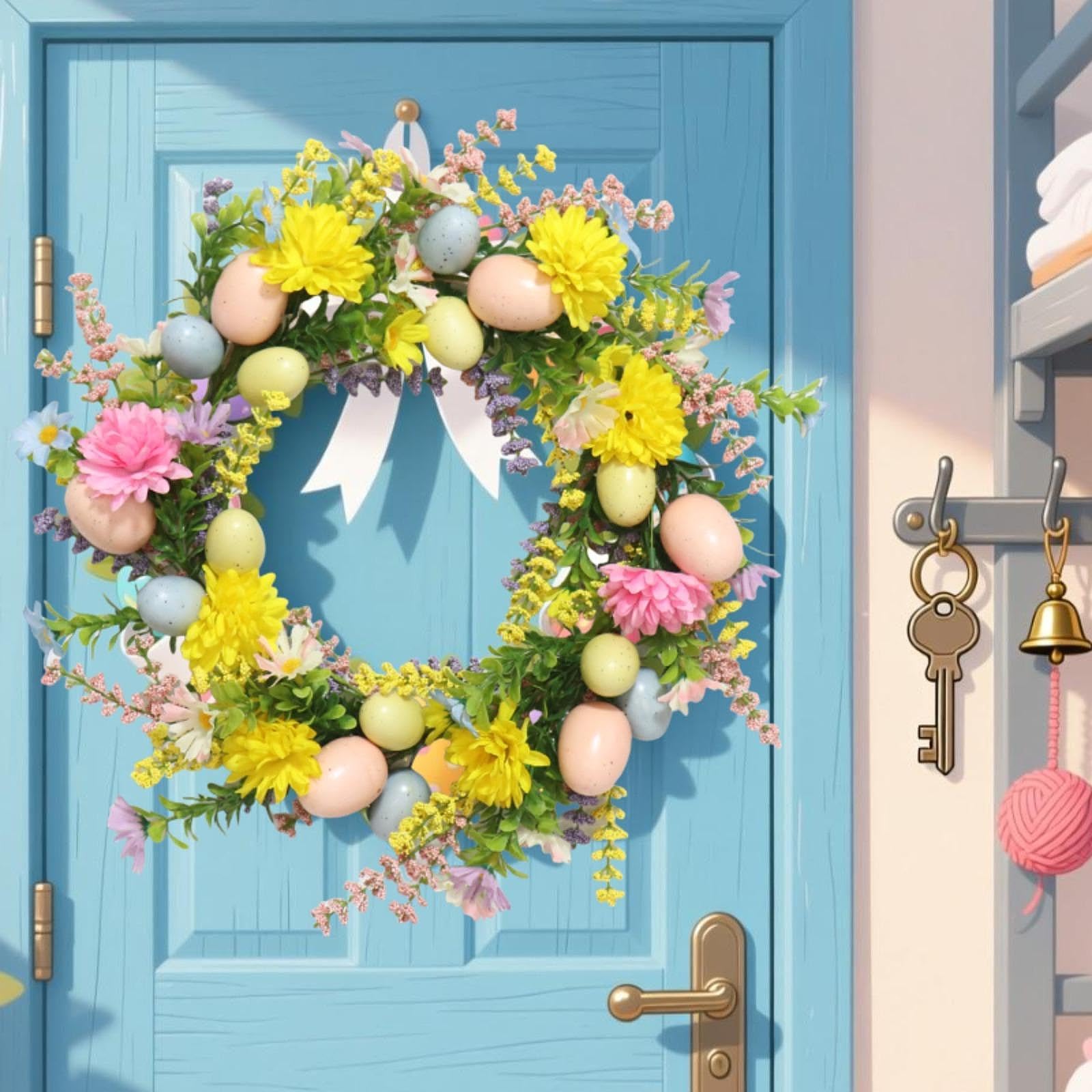 MERIGLARE Osterkranz – Kreative Osterdekoration für Die Tür, Partyzubehör, Feiertage