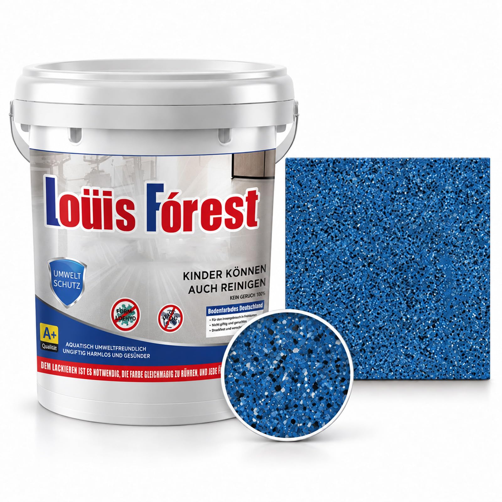 Chictrend Epoxy Floor Paint, Self Leveling Colored Sand Floor Coating, High Gloss Decorative Concrete Floor Paint for Garage, Basement, Workshop and Patio (Sky Blue,5kg)