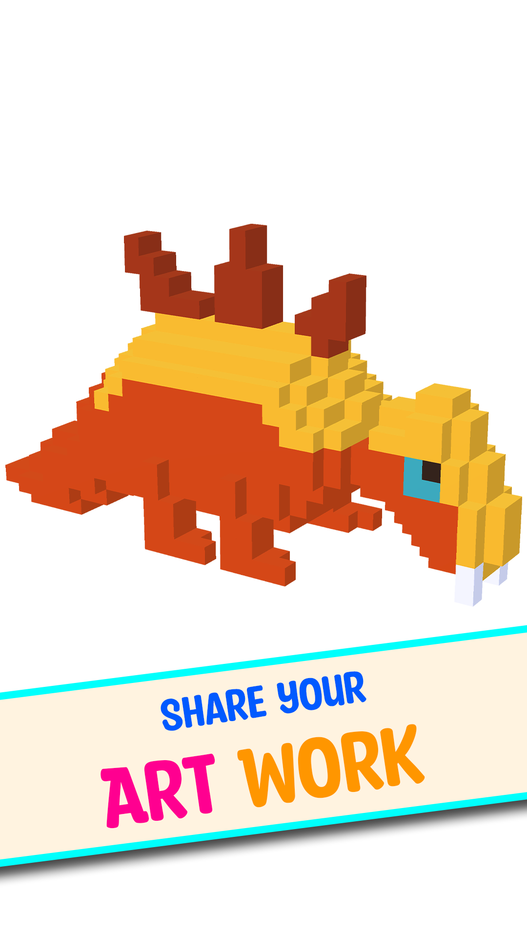 Dinosaurs 3D Color By Number - Voxel Animals Paint Book - App on