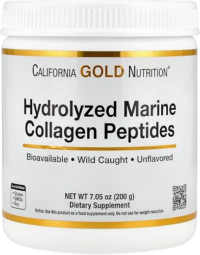 California Gold Nutrition Polvo de péptidos de colágeno con ácido hialurónico, soporte para cabello saludable, piel, uñas, articulaciones y huesos,