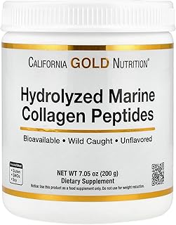 Hydrolyzed Marine Collagen Peptides, Unflavored, 7.05 oz (200 g), California Gold Nutrition
