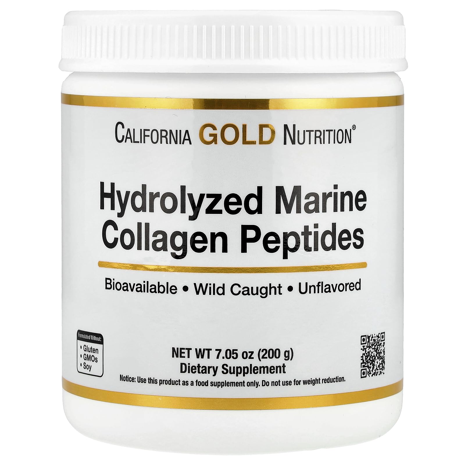 California Gold Nutrition, Hydrolyzed Marine Collagen Peptides, Unflavored, 7.05 oz (200 g)