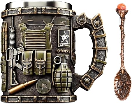 Military 3D Mug, Beautiful Military Themed Mug, Creative 3D Mugs, 8 Oz Personalized Coffee Cup, Handmade Themed Coffee Mugs, Gift for Veterans, Salute to the Heroes