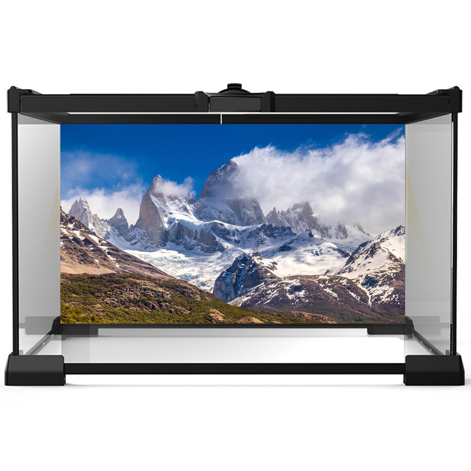 30x12inches Aquarium Background Under The Sea Coral Fish Turtle Shark Blue Ocean Backdrop Terrarium Background Reptile Habitat Fish Tank Decoration Vinyl Background