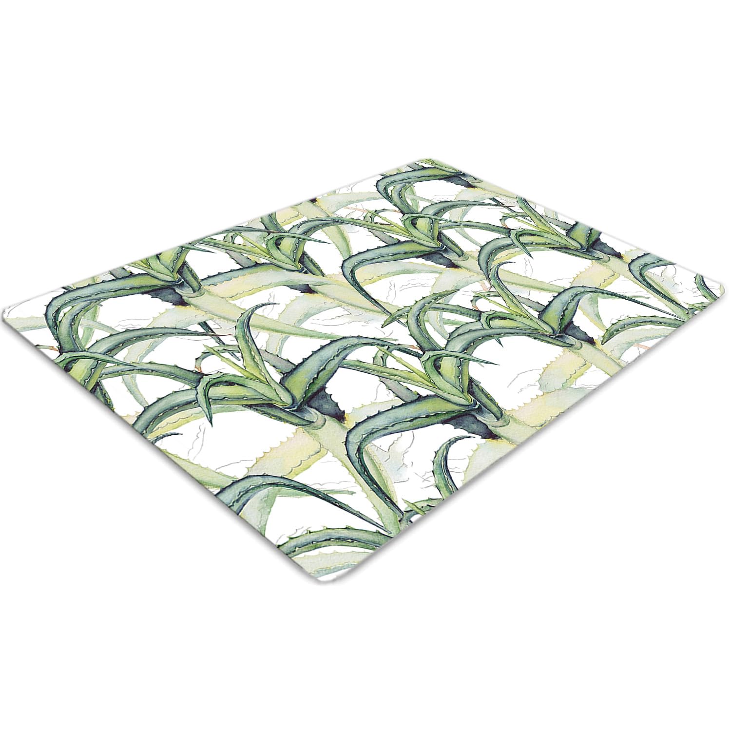 Tapis de chaise 120x90 cm rectangulaire en PVC antidérapant avec motif aloès