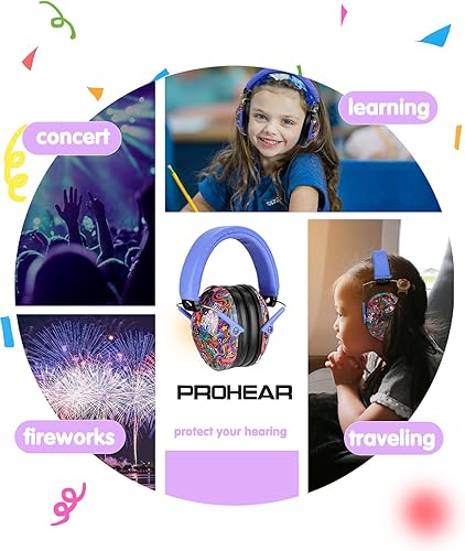 Miniatura 8 de PROHEAR 032 - Protección de oídos para niños, NRR 25dB, orejeras para niños, diadema ajustable, orejeras de seguridad para eventos deportivos,