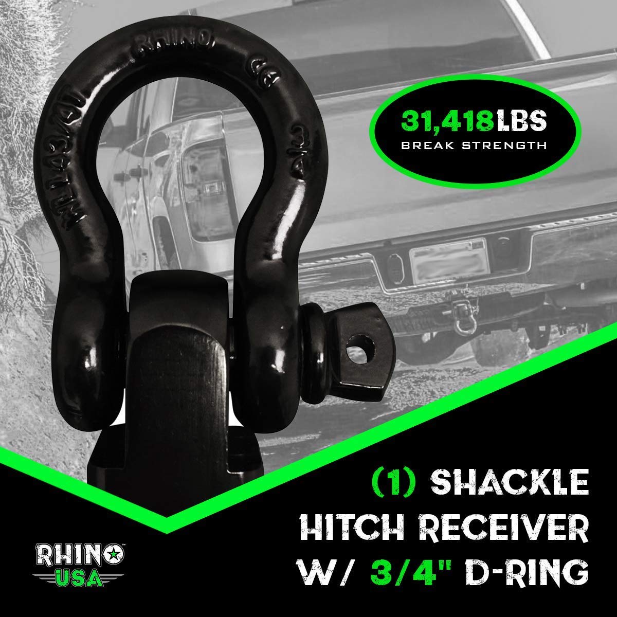 Buy Rhino USA Shackle Hitch Receiver (Fits 2" Receivers) Best Towing