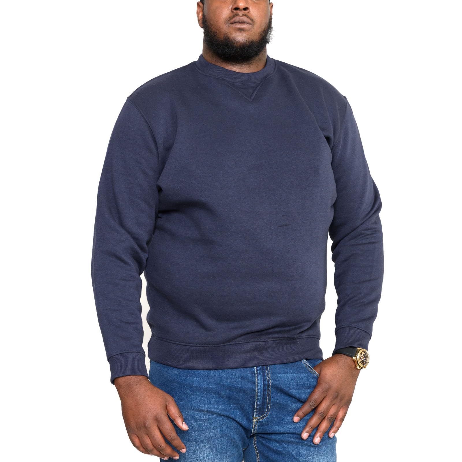 D555 Men's Navy Rockford Big Crew Sweatshirt 3XL