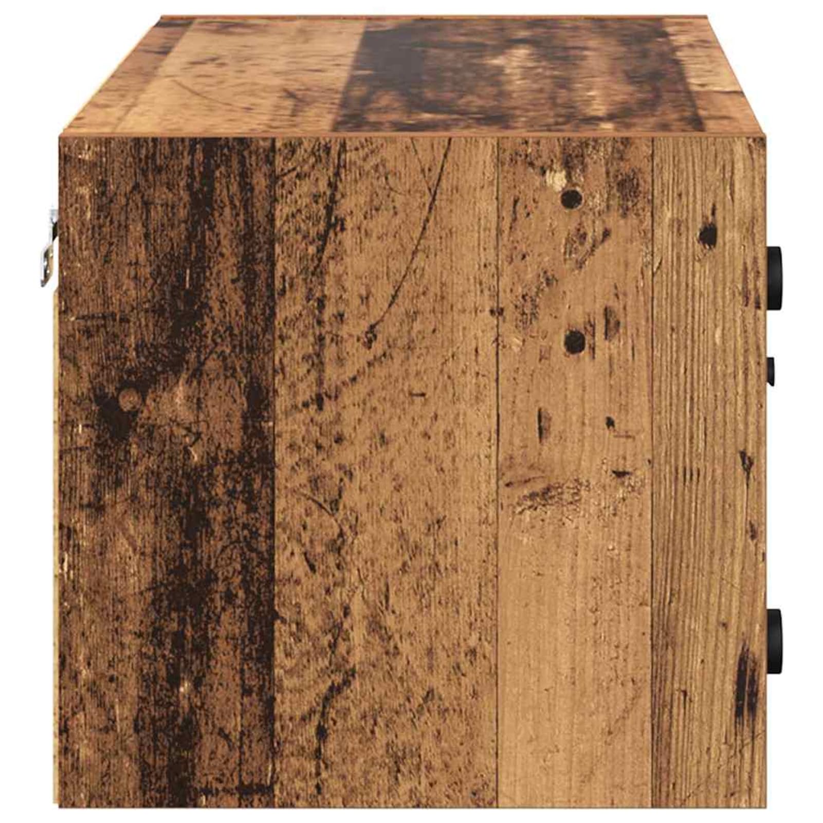 2 armadi da parete con ante in vetro trasparente, in legno anticato, 68 x 37 x 35 cm, per arredamento moderno