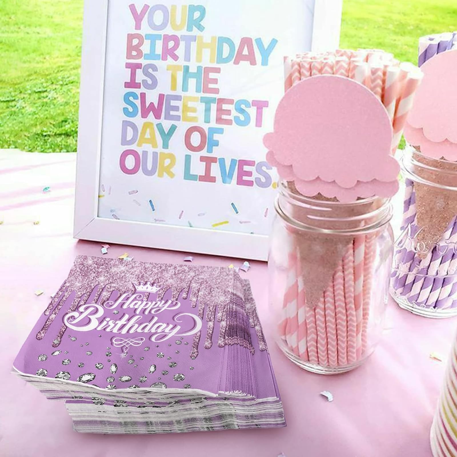 Tovaglioli 16 Anni Compleanno - 30 Pezzi Rosa E Oro - 33x33 Cm - Per Feste E Celebrazioni - Foto 8