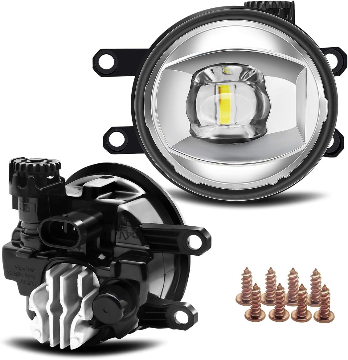 Updated LED Lens Fog Light Replacement for Toyota Camry RAV4 Highlander Corolla 4Runner Tacoma Tundra Sienna Lexus LX570 ES300h ES350 RX350 RX450h, Driver and Passanger Driving Fog Lamp