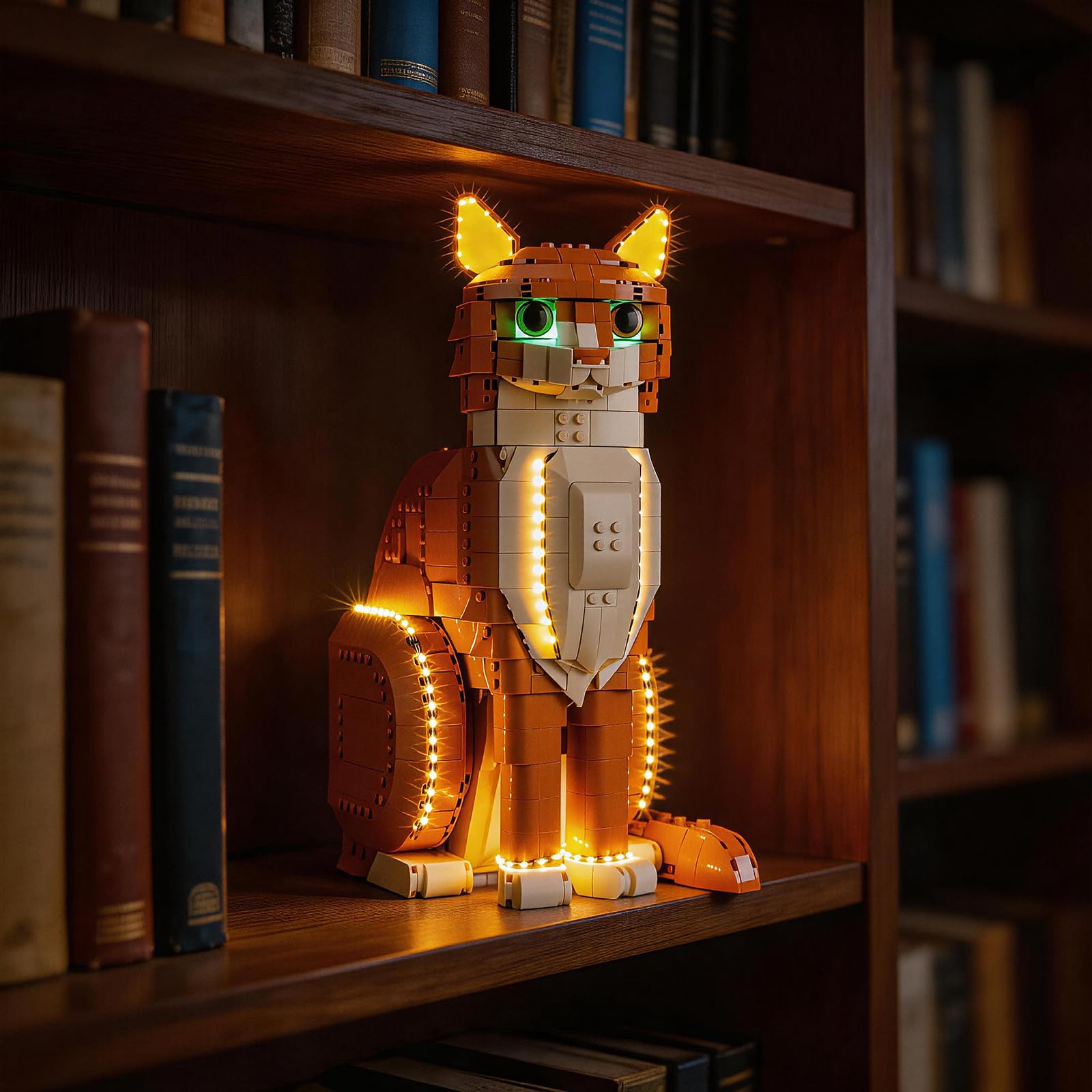 YEABRICKS LED Light for Lego-21376 Ideas Orange Cat Building Blocks Model (Building Set NOT Included)