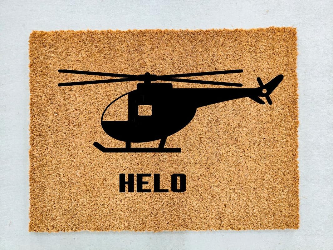 Helicopter Enthusiast Outdoor Mat, Helo Door Mat, Door Mat, Gift Ideas, Pilot Gifts, Fun Entry Welcome Mat Doormats for Indoor Entrance Home, 16x24 in