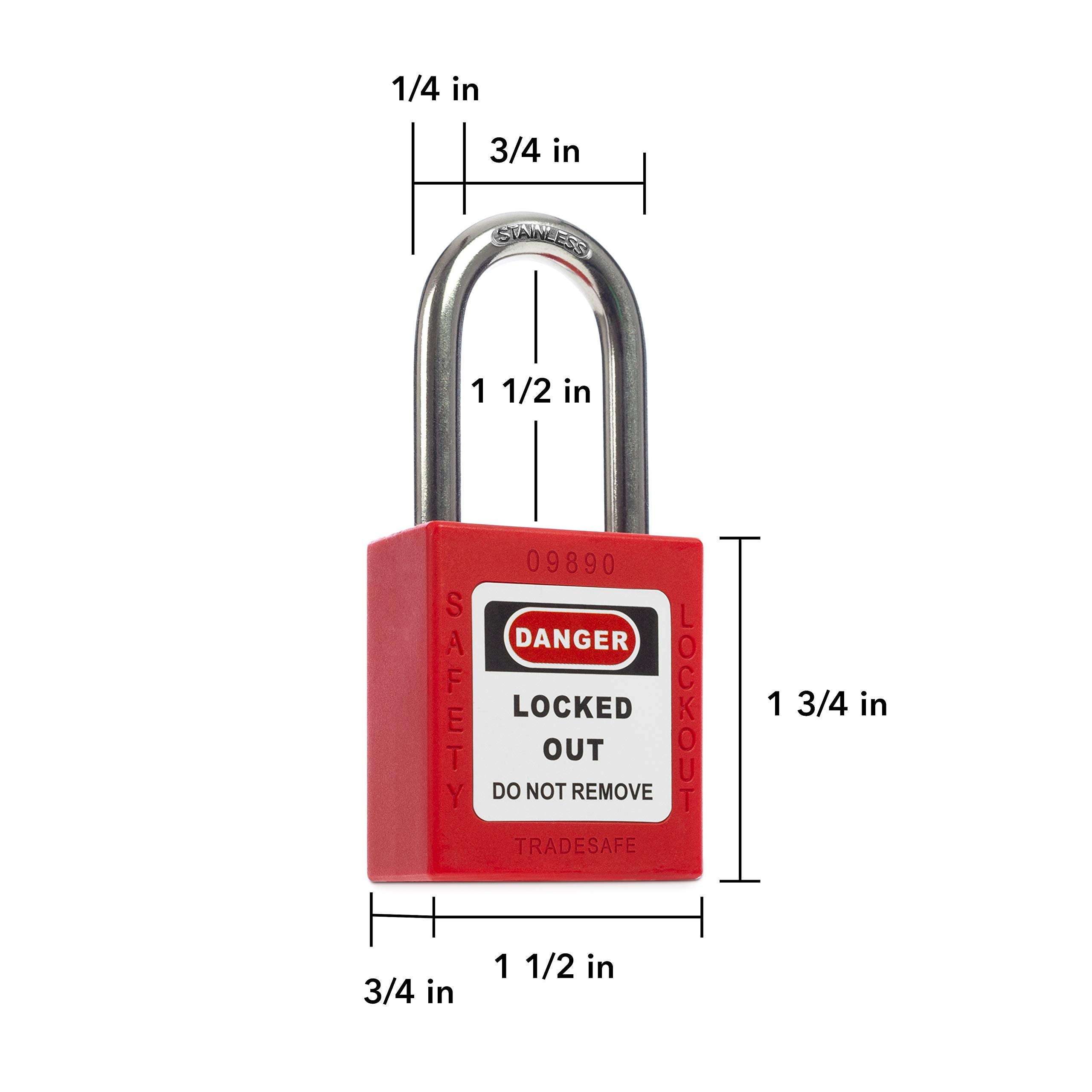 TRADESAFE Lockout Tagout Locks, 7 Safety Locks Keyed Differently, Lock