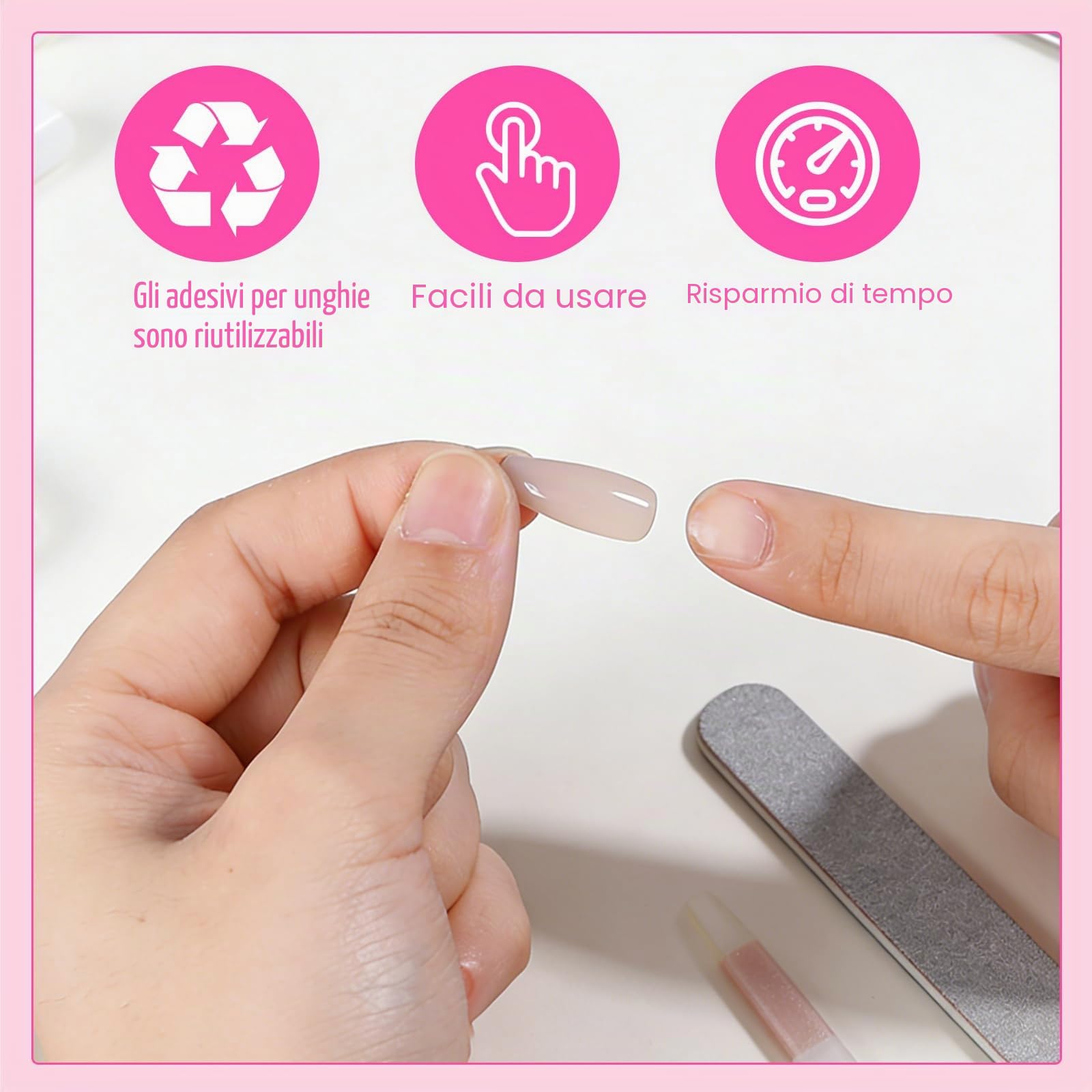3360 pezzi/140 fogli cuscinetti adesivi per unghie, cuscinetti adesivi Press On Nails, nastro biadesivo Jelly Gel, cuscinetti adesivi per unghie artificiali e Press On Nails trasparenti, 12 misure