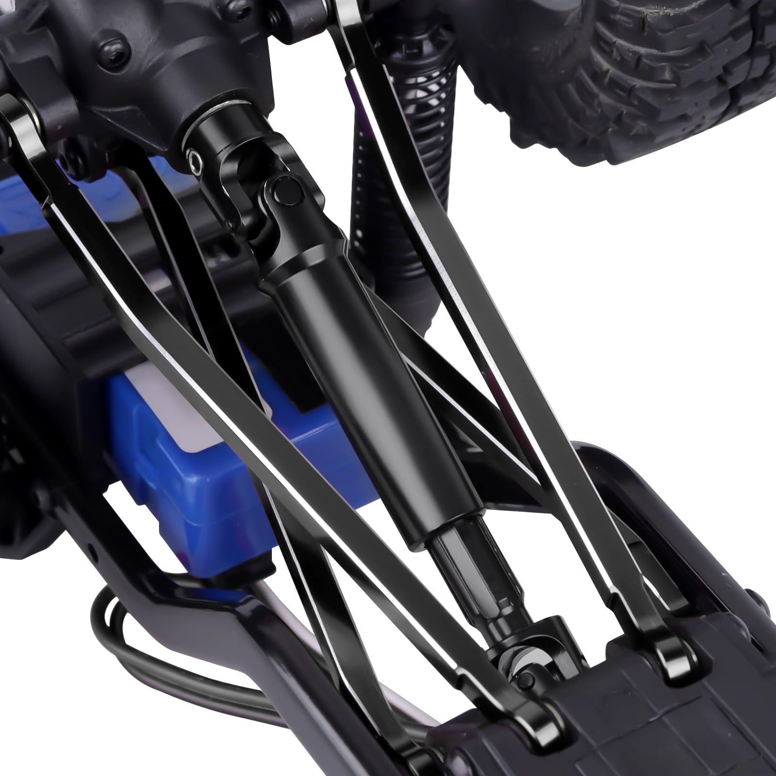 2Pcs FriHobby Stainless Steel RC Drive Shaft Metal Transmission Shaft CVD Compatible with TRX4M Defender Bronco 1/18 Crawler Upgrades Parts (Black)