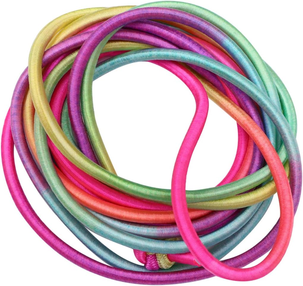 TOYANDONA Rainbow Chinese Jump Ropes for Kids, Elastic Playground ...