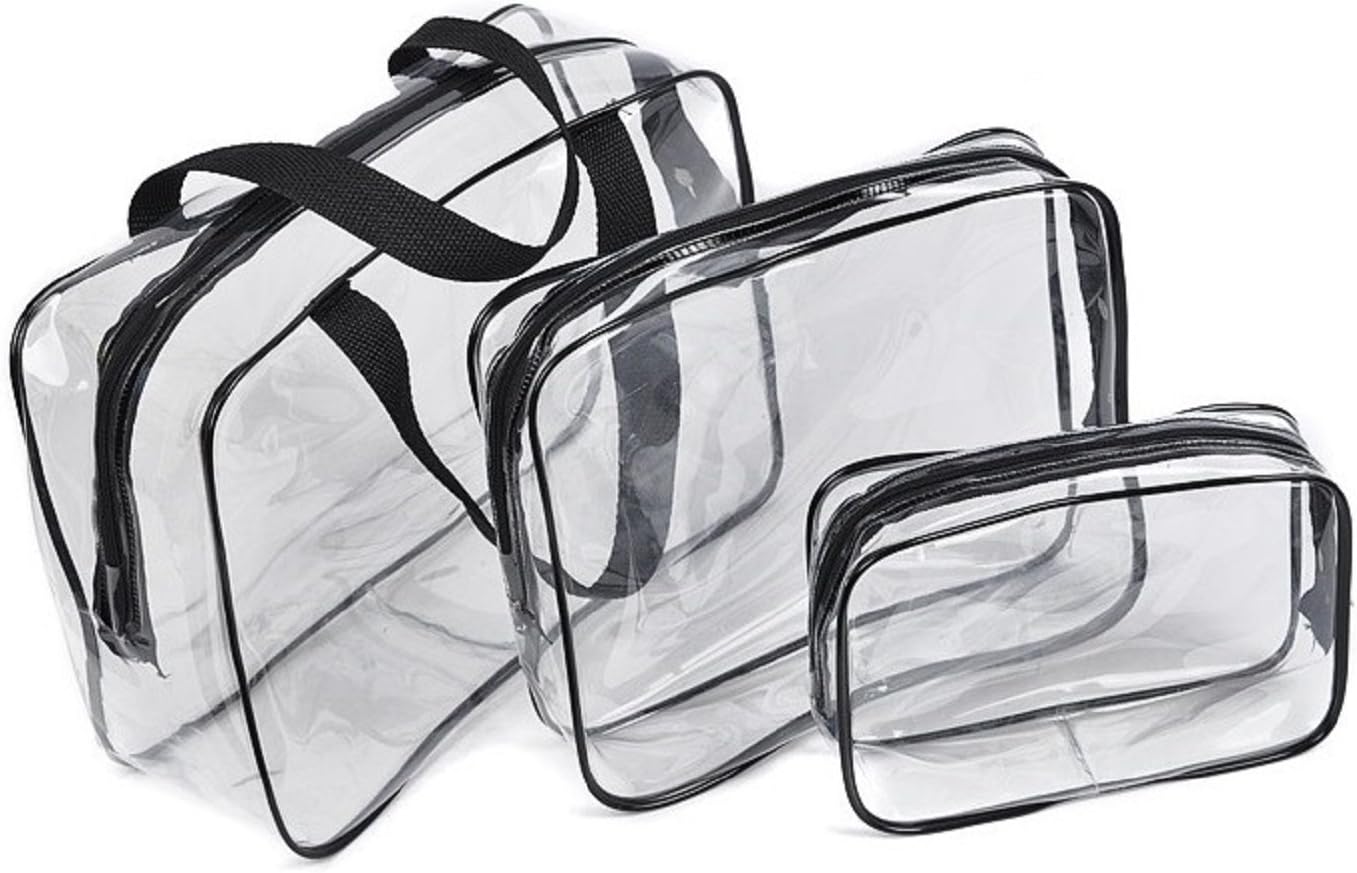3PCS NFL Stadium Clear Handbags Cosmetics Makeup and Travel Bag Organizer, Toiletry Bag Cosmetic Wash storage Hand Pouch.