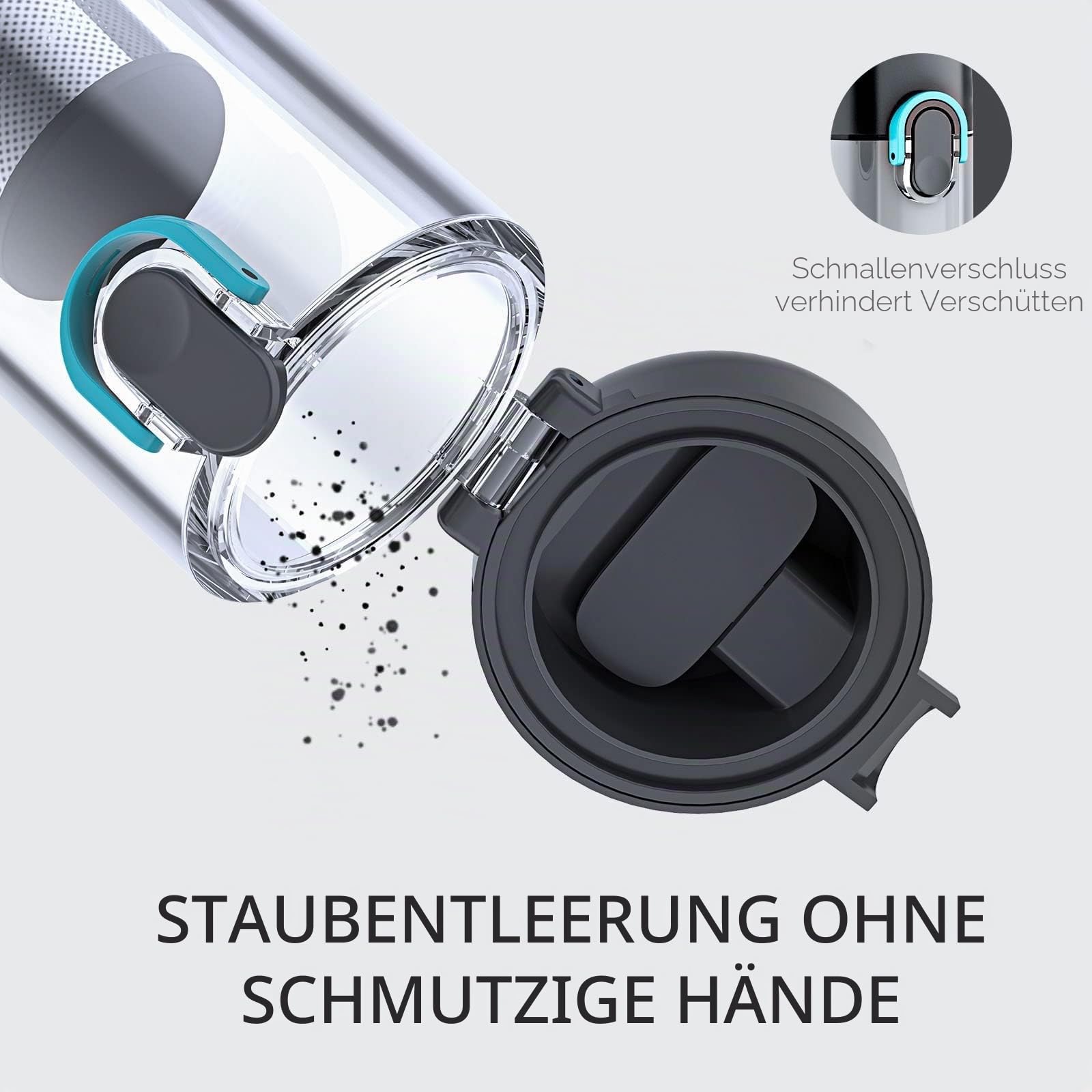 Ofuzzi H8 Apex Akku Handstaubsauger, 12kPa/30AW Starke Saugkraft, 1.2 lbs leicht, 120 ml Staubbehälter und duales Filtersystem Handsauger Kabellos für Auto, Haus