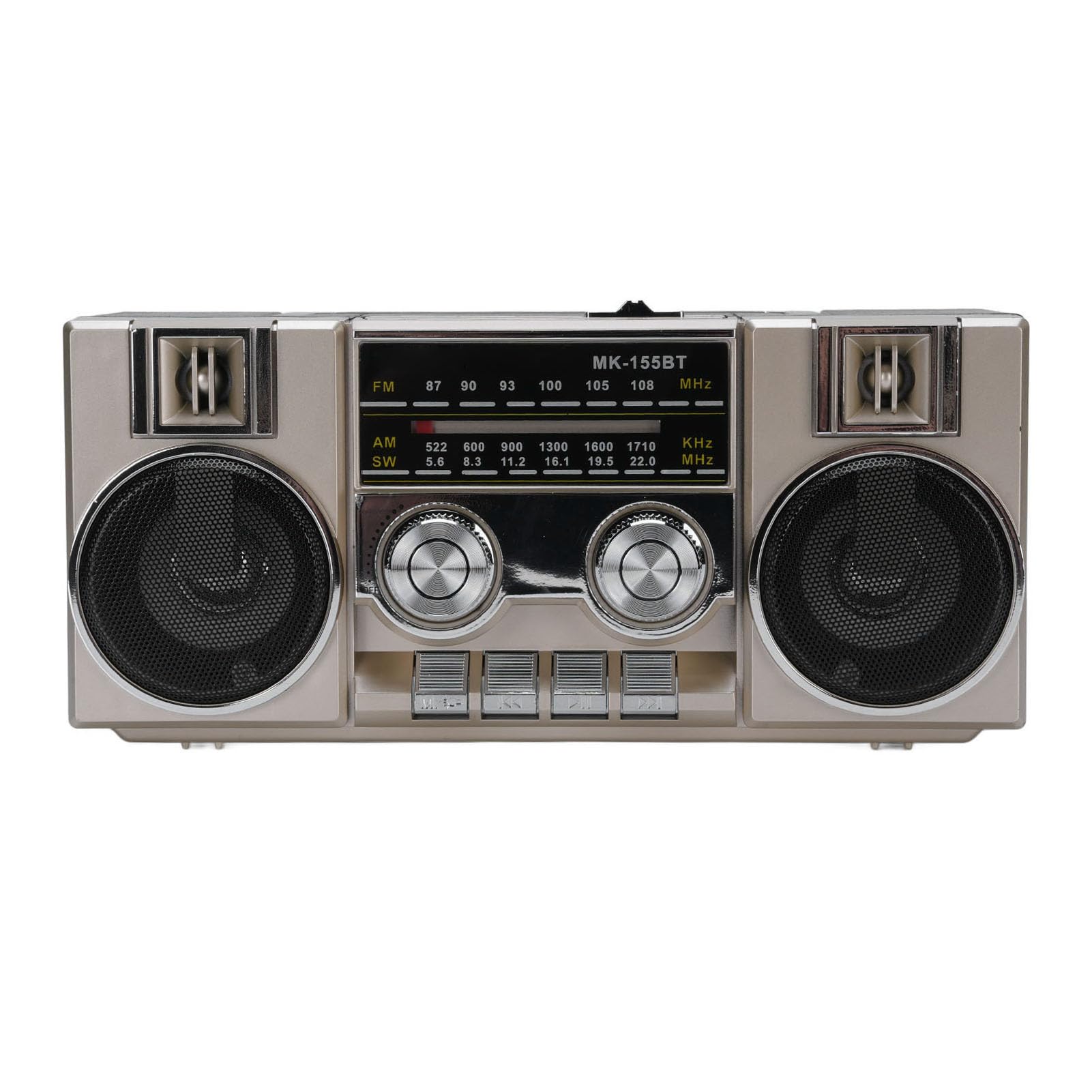 Asixxsix Radio AM FM SW Portable, Radio à Piles avec Haut Parleur, Double Pilote 5 W, Durée de Divertissement Prolongée de 8 Heures, pour Jardin, Parc, Salle de Bain en Plein Air (Gold)