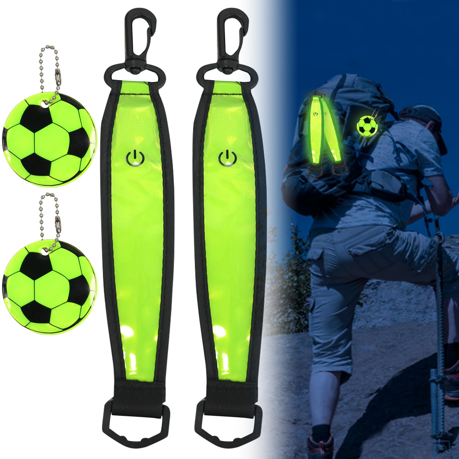 Lot De 6 Pendentifs Réfléchissants LED Clignotants – 3 Modes, Étanche, Pile CR2032 – Pour Cartable, Sac à Dos, Running