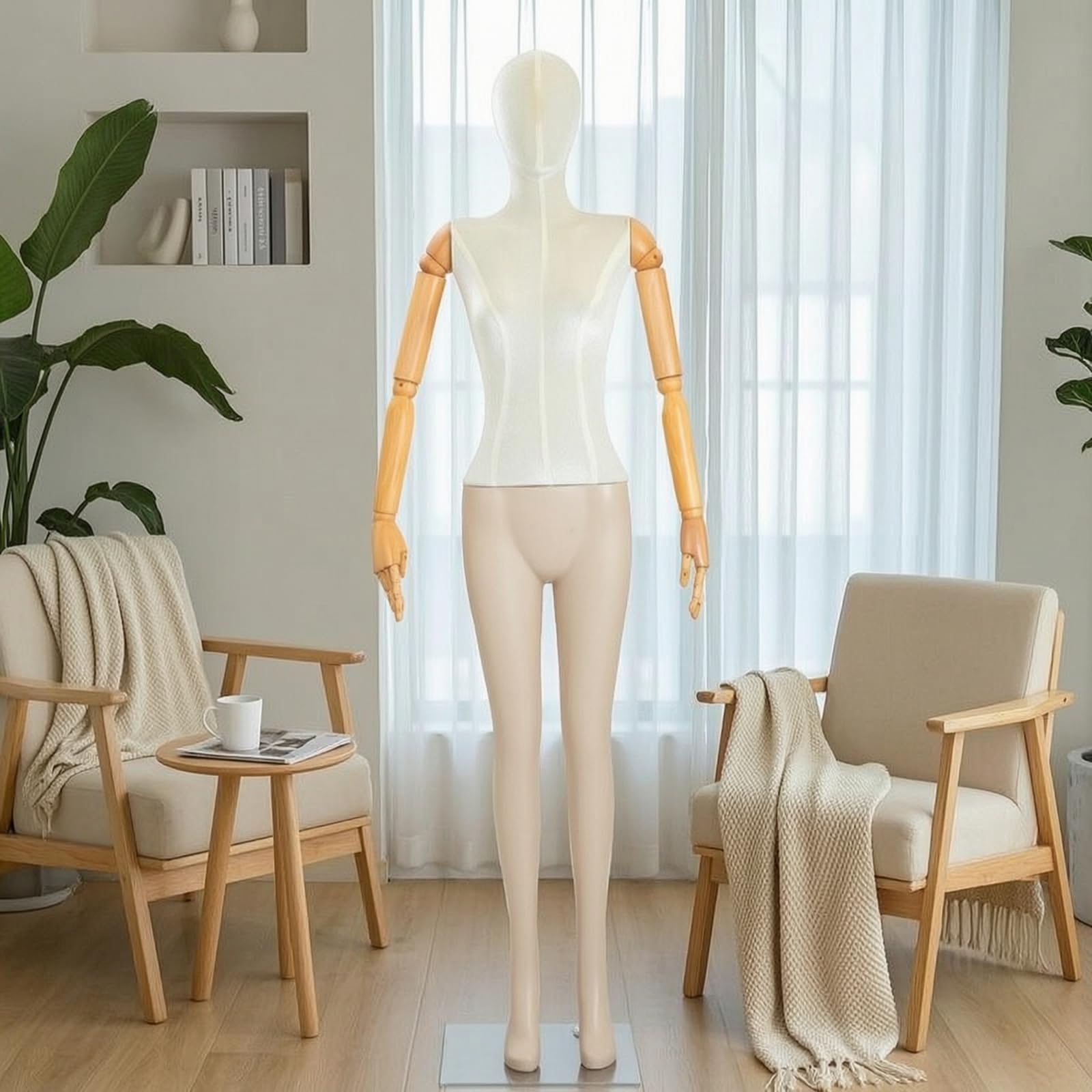 B Baosity Maniquí Exhibición Femenino con Base Cuadrada Estable Plástico para Tiendas Ropa y Estudios Diseño con Forma Plana Hombros y Pecho, Style to 2