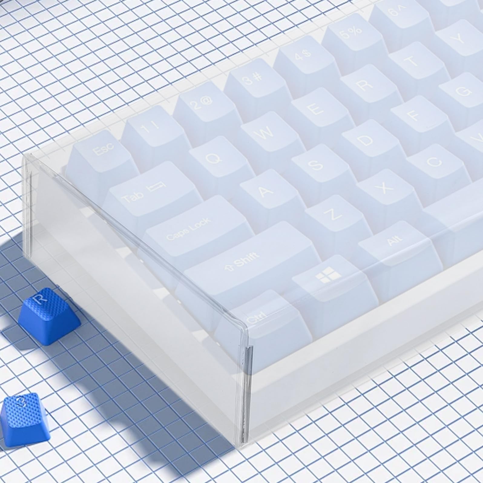 Copertura Protettiva per Tastiera in Acrilico Trasparente, Protezione Antipolvere per Tastiera da Gioco Extra Large 520x180x60mm, Accessorio per Computer Desktop e Notebook