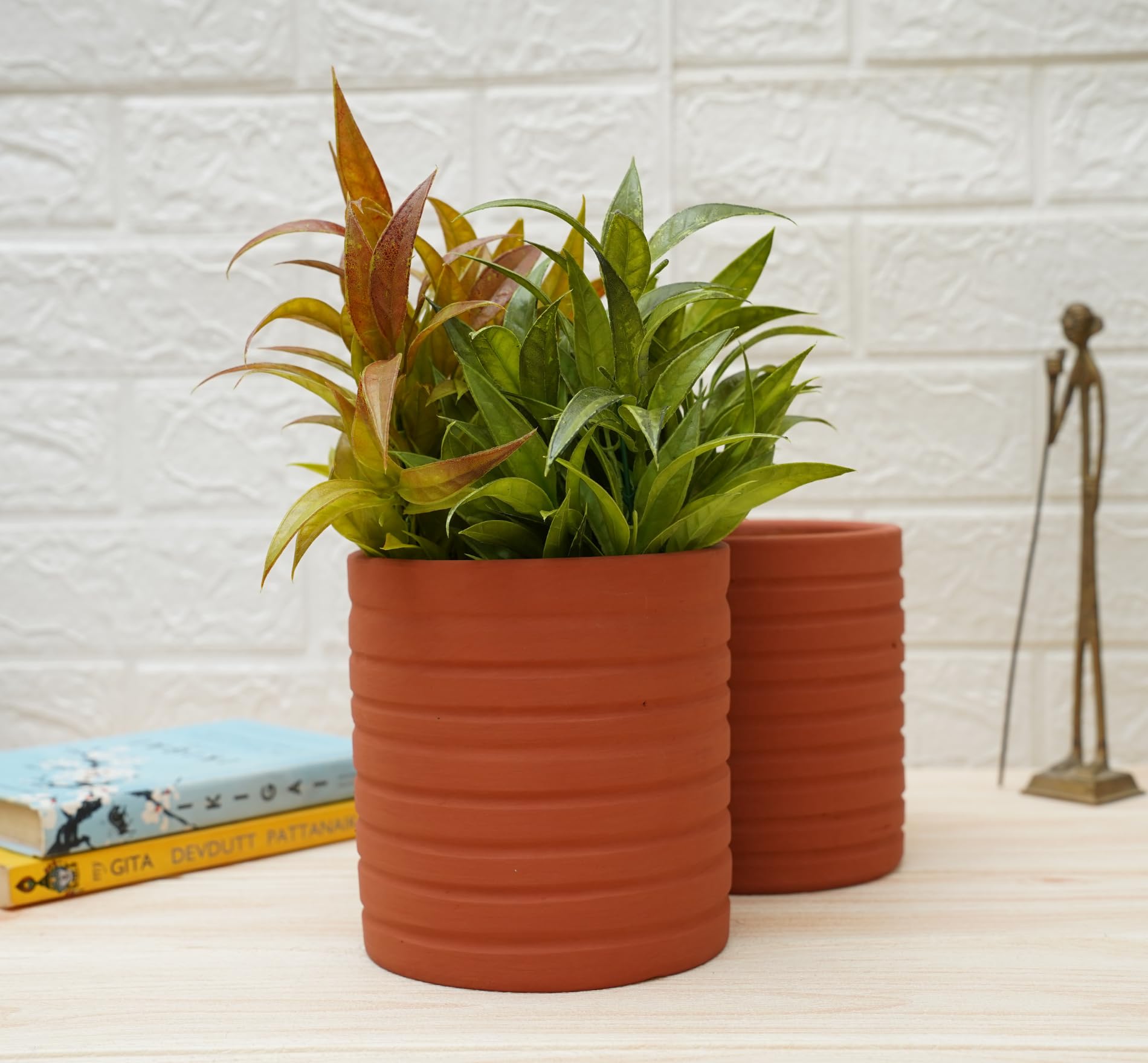 GOLD DUST Clay Pots for Plants, Terracotta Pots, Gamla for Plants, Gamley for Plants, Terracotta Pots for Plants, Mud Pot for Plants, Earthen Pots for Plants, Mitti Pots for Plants (Pack of 2)