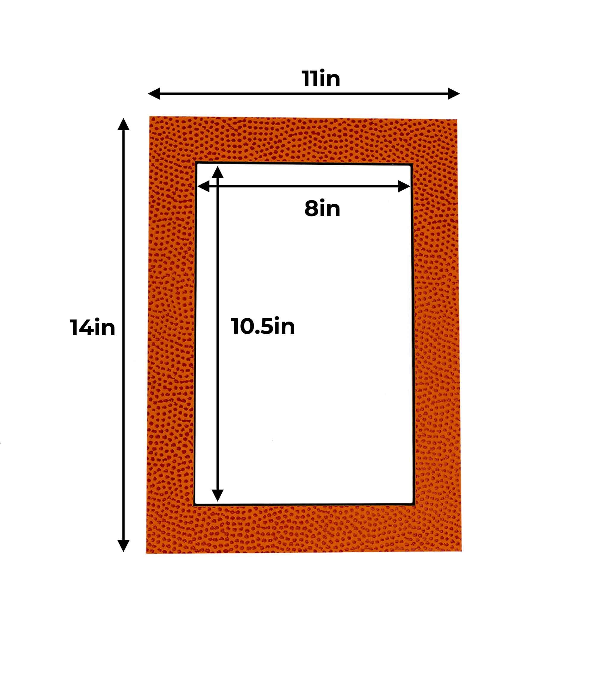 11x14 Mat for 8.5x11 Photo - Precut Basketball Texture Picture Matboard for Frames Measuring 11 x 14 Inches - Bevel Cut Matte to Display Art Measuring 8.5 x 11 Inches - Acid Free ONE MAT