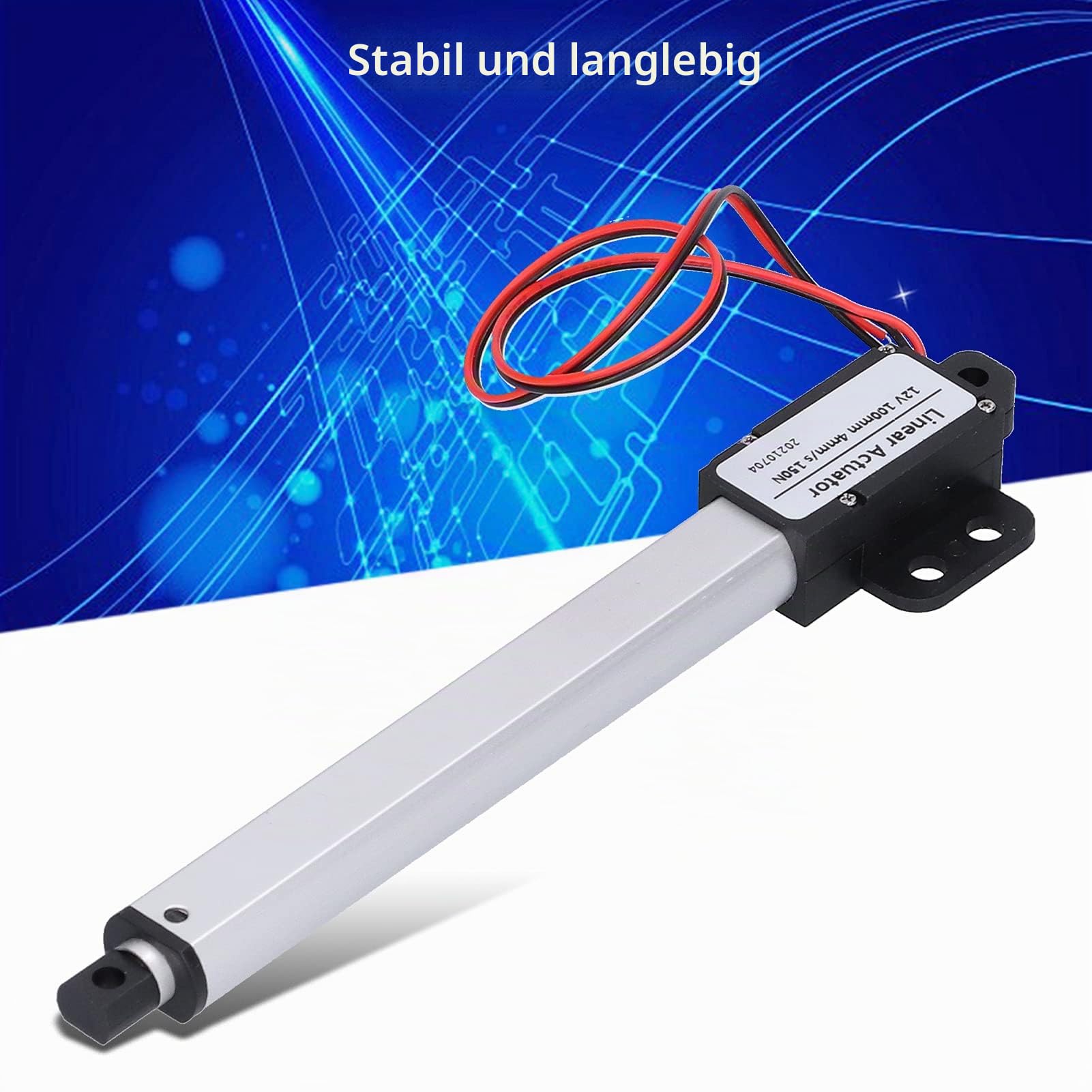 Elektrischer Linear Aktuator, 4 Hub 12V DC Mini Motion Actuator Klein, 12V Eingangs Spannung Low Noise Kurzschluss Schutz Elektrischer Micro Linear Aktuator für Fenster öffner (Hub 100mm-15mm/s-50N)