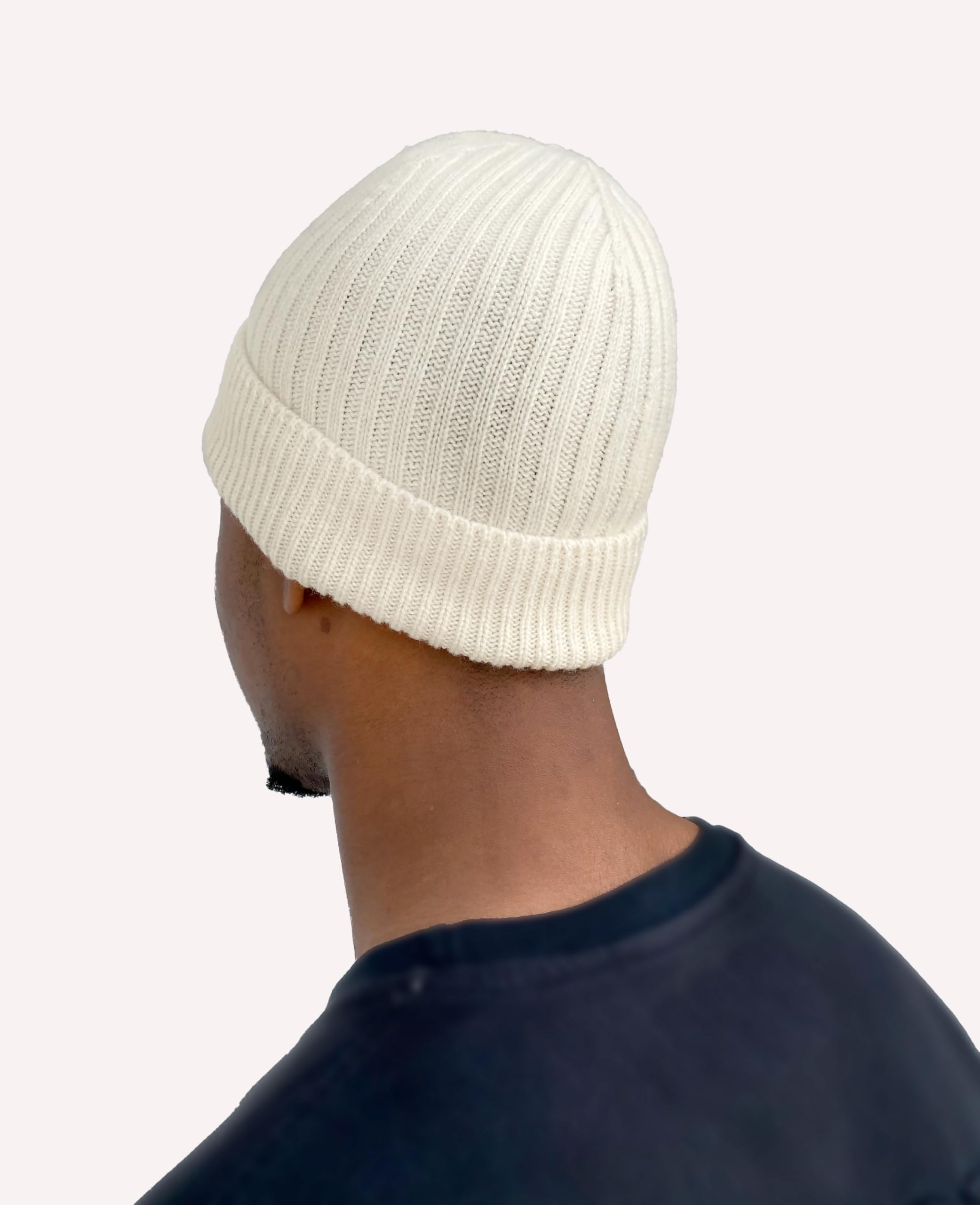 CLASSE77 - 100 % Kaschmirhut mit Rasur an Küsten - Handgefertigtes Produkt - Made in Italy, cremeweiß, One size