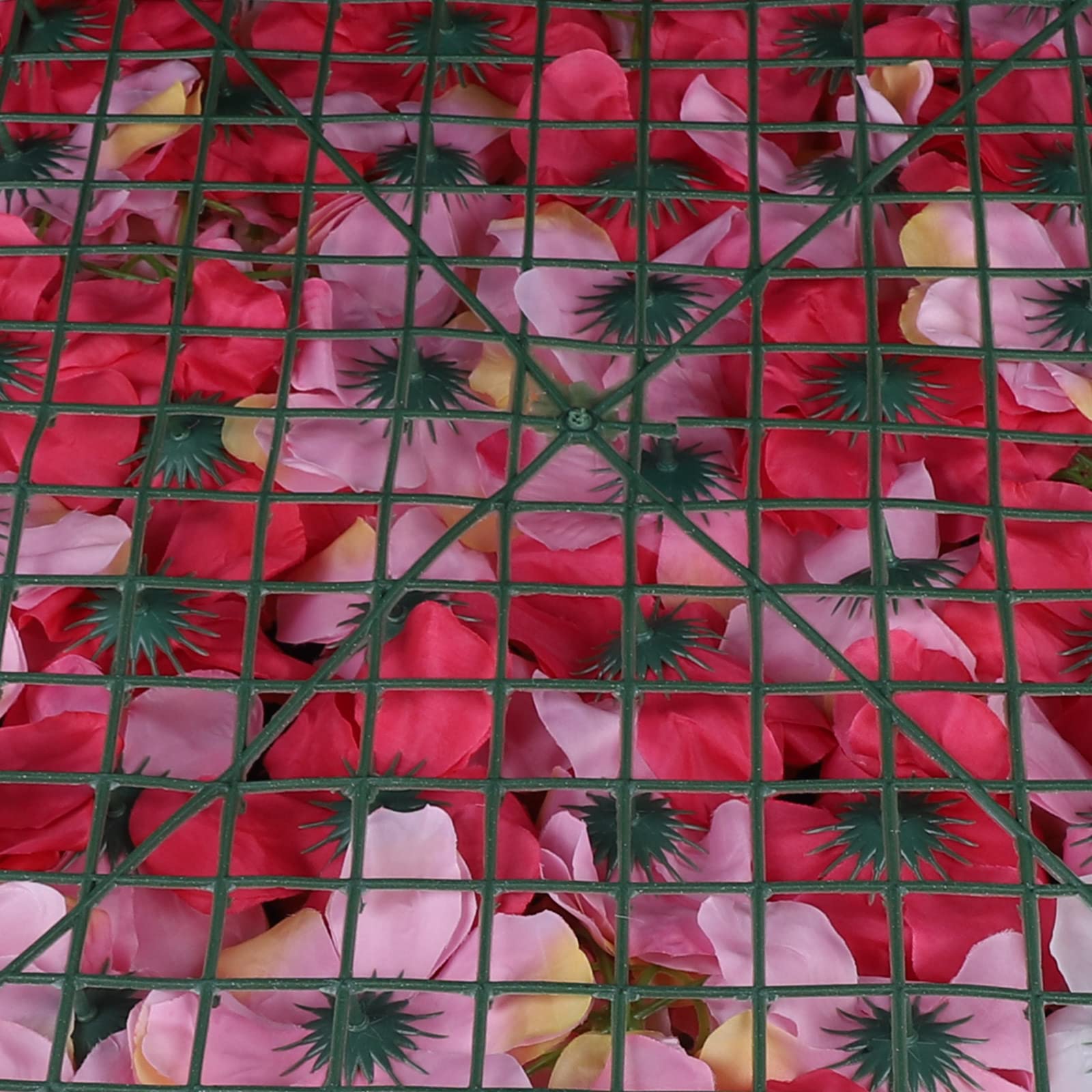 6 Stück Blumen Wandpaneel Künstliche Blumenwand Seidenrosen Wandpaneele 60x40cm Rosenwand Blume Panel, Blumenpaneele Hintergrund Wanddekoration für Hochzeit Party, Rot-Rosa