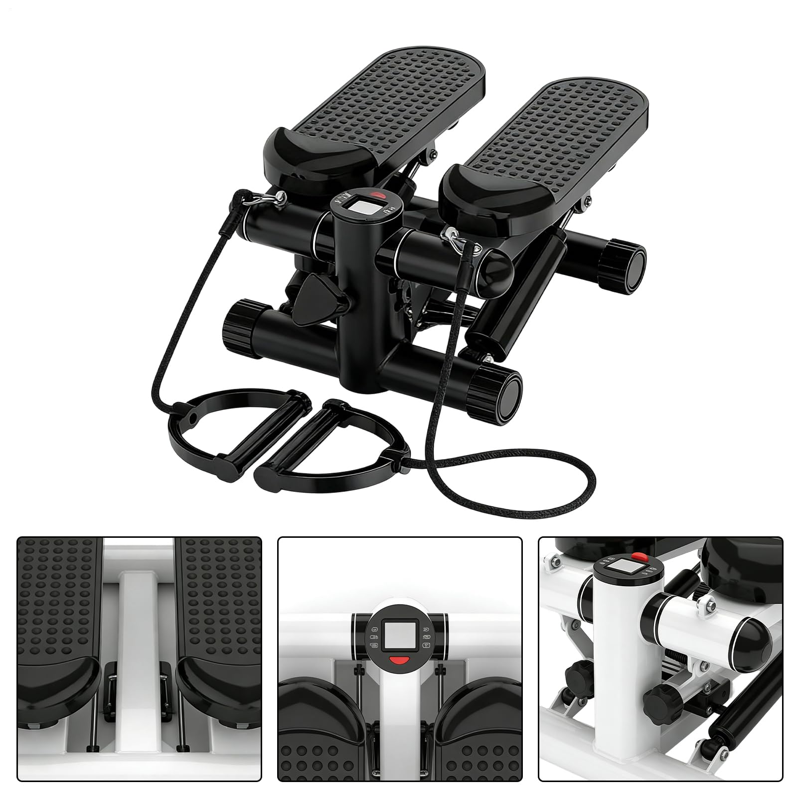 Stepper per esercizi a casa con display LCD, regolabile, portatile e | Attrezzature per il Fitness Steps per Yoga Palestra Ufficio Appartamento Allenamento al Pavimento Interno