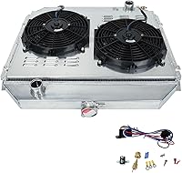 Vista 52 de 26mm AA5052 Kit de radiador de aluminio+cubierta de ventilador+relé de ventilador de termostato Compatible con 1984-2001 J-eep Cherokee XJ Comanche