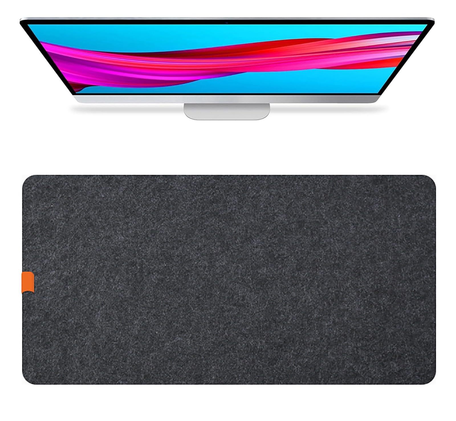 120x60cm Tappetino protettivo per scrivania in feltro grande, Tappetino per mouse esteso con base in gomma antiscivolo, per tastiera e laptop(DarkGray,120x60cm)