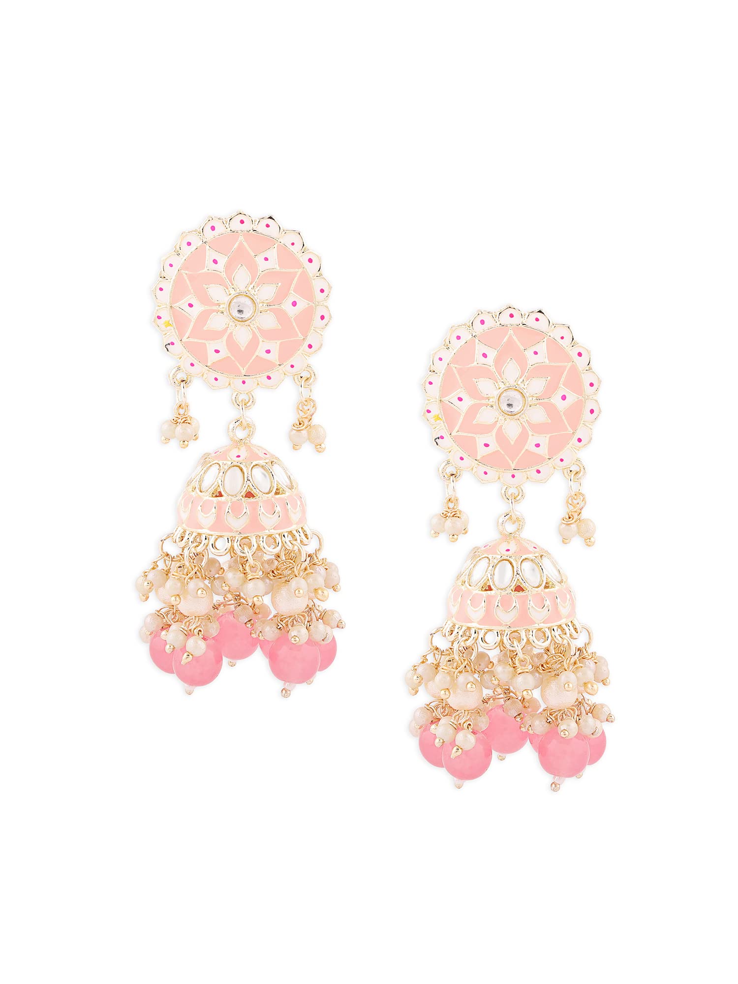 Zaveri Pearls Pink Meenakari Cluster Beads Drop Jhumki Earring For Women-ZPFK14591 (B0BCG448NG) Amazon Price History, Amazon Price Tracker