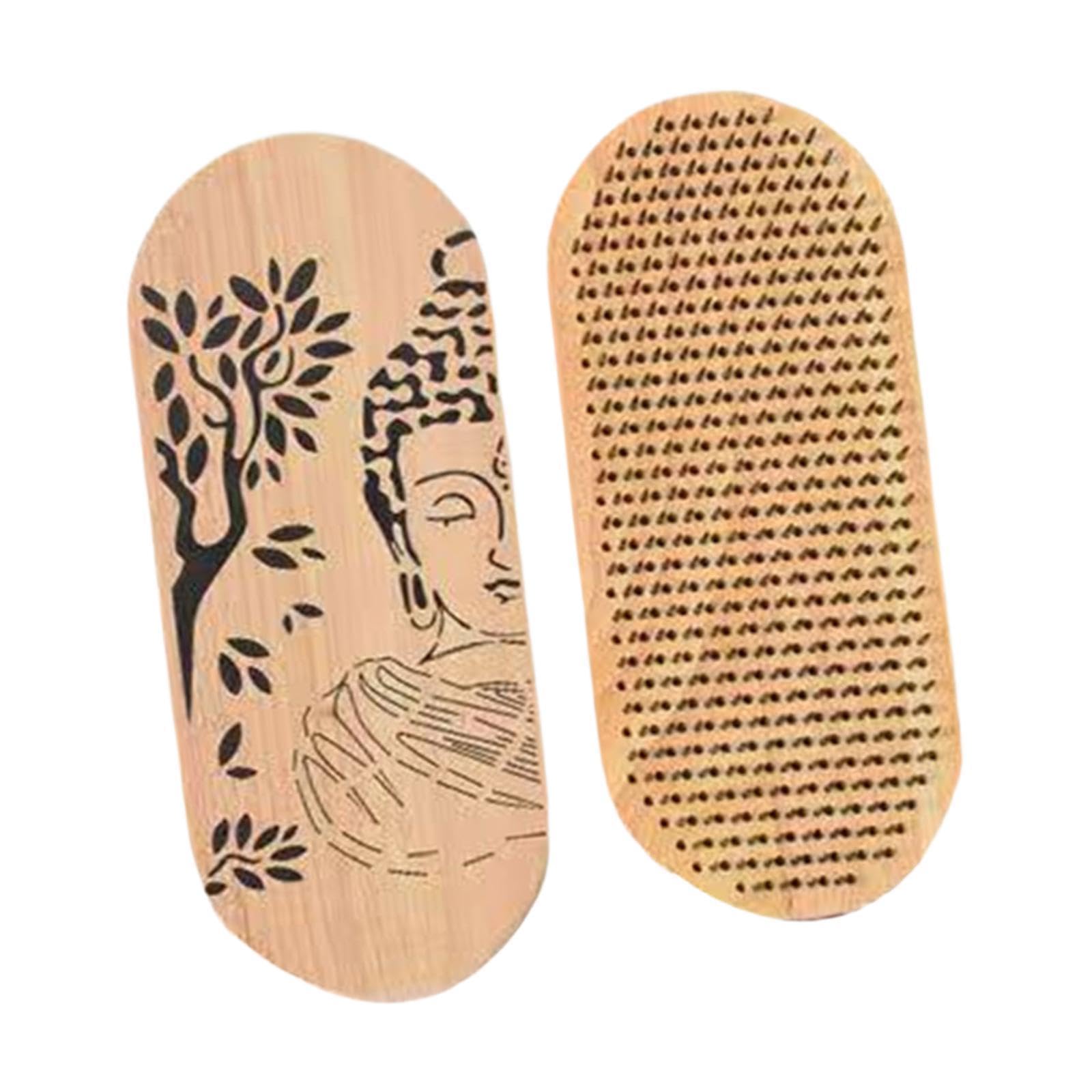 Baoblaze 2 Tablas de Madera para Masaje de pies, portátiles, de Calidad, fáciles de Transportar, con Clavos para Principiantes en acupresión.
