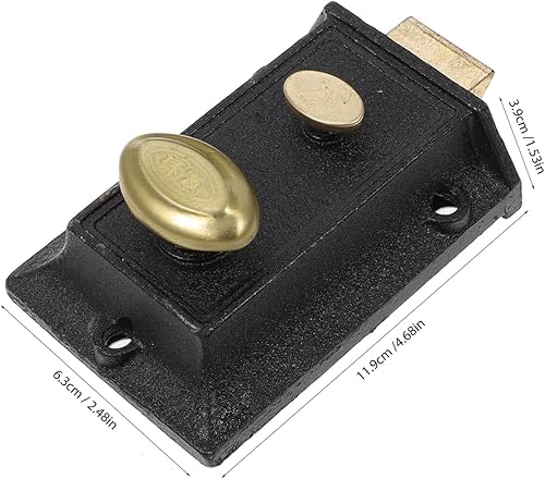 Miniatura 7 de KONTONTY 1 juego de cerraduras de puerta de madera vintage, manija de puerta con cerradura, cerradura de cilindro, cerraduras de perno muerto para